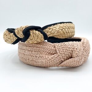 Set of 2 Straw Knot Headbands